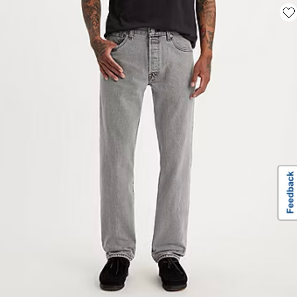 Men’s classic 501 jeans -light grey. Size 36 x 30